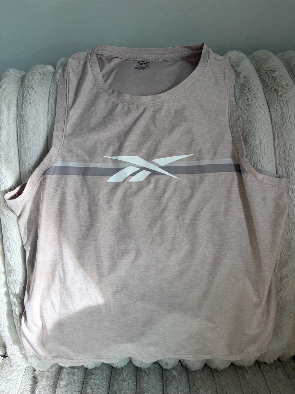 Reebok Women’s Light Taupe Tank with White Logo